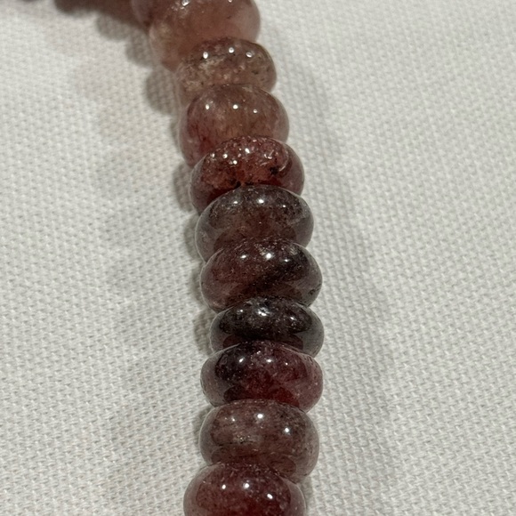 Strawberry Quartz rondelle beads necklace - Picture 5 of 5